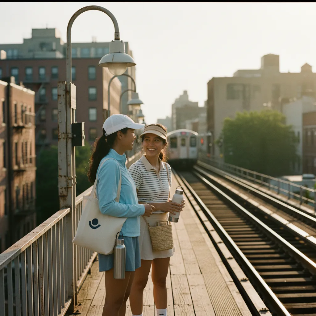 Friends traveling through Queens for a free US Open Fan Week afternoon