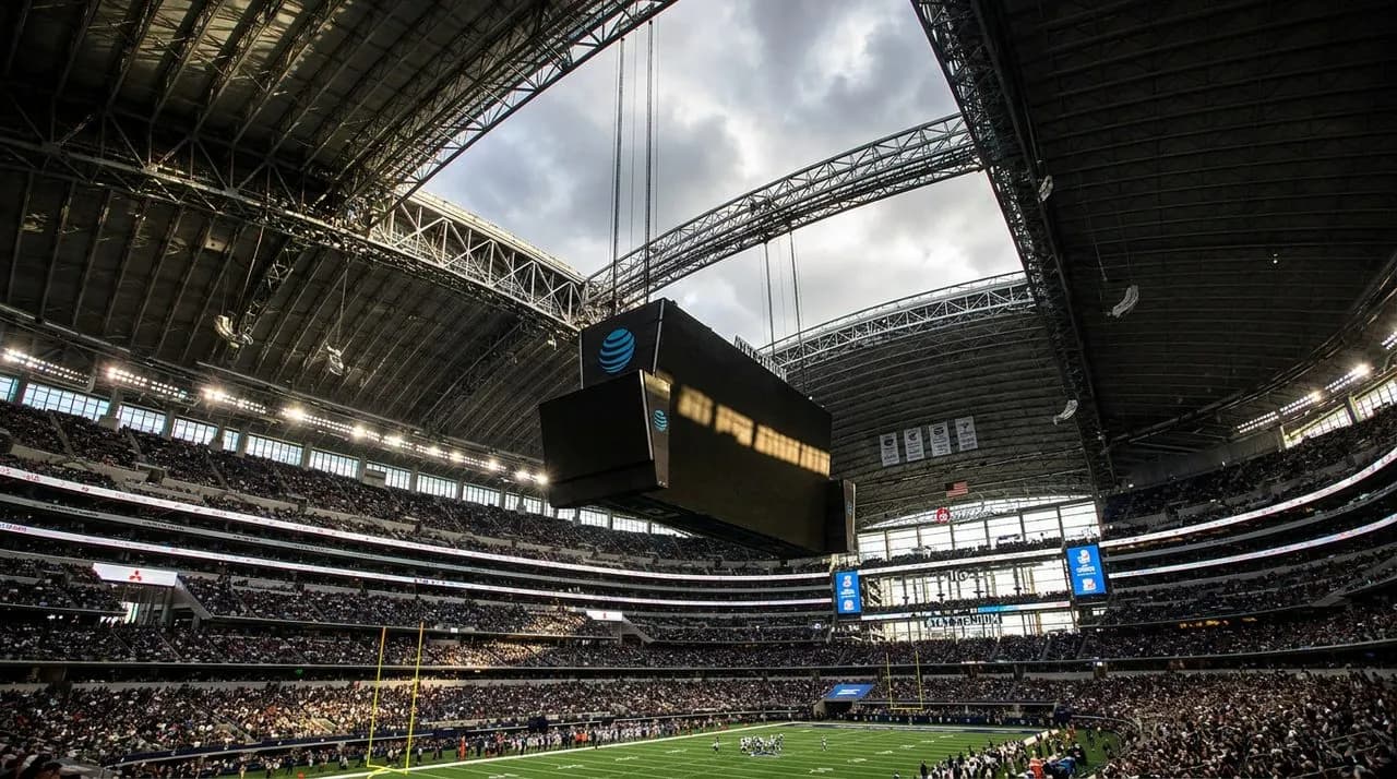 AT&T Stadium Retractable Roof and Giant Video Board - World Cup 2026