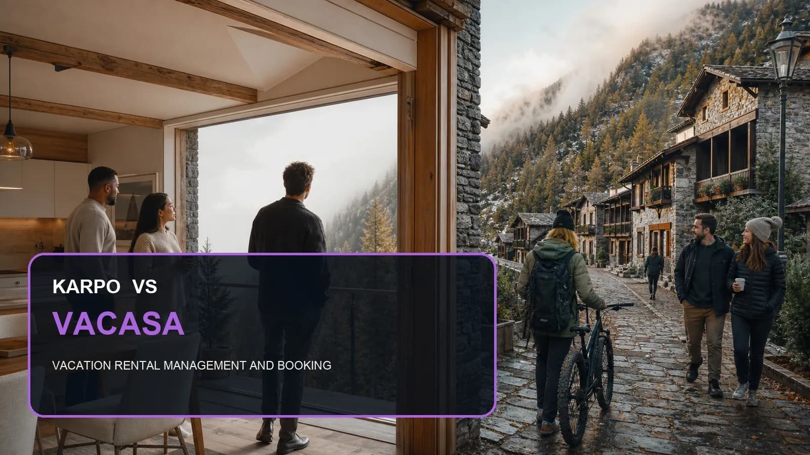 Karpo versus Vacasa in a photorealistic editorial comparison.