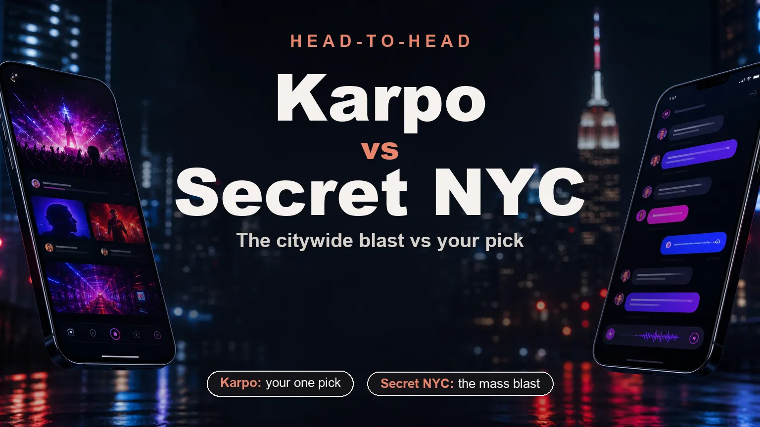 Head-to-head cover: Karpo vs Secret NYC