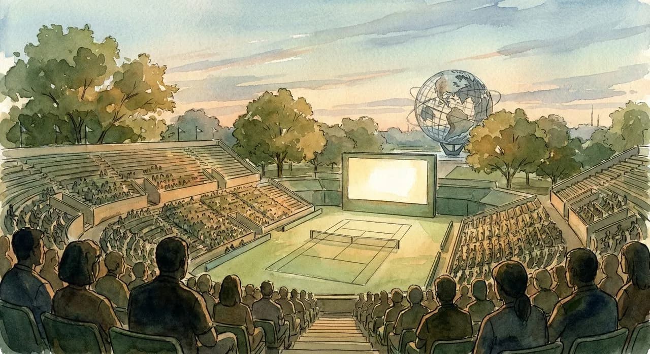 Louis Armstrong Stadium at the USTA Billie Jean King National Tennis Center turned into a free public World Cup viewing area in Queens