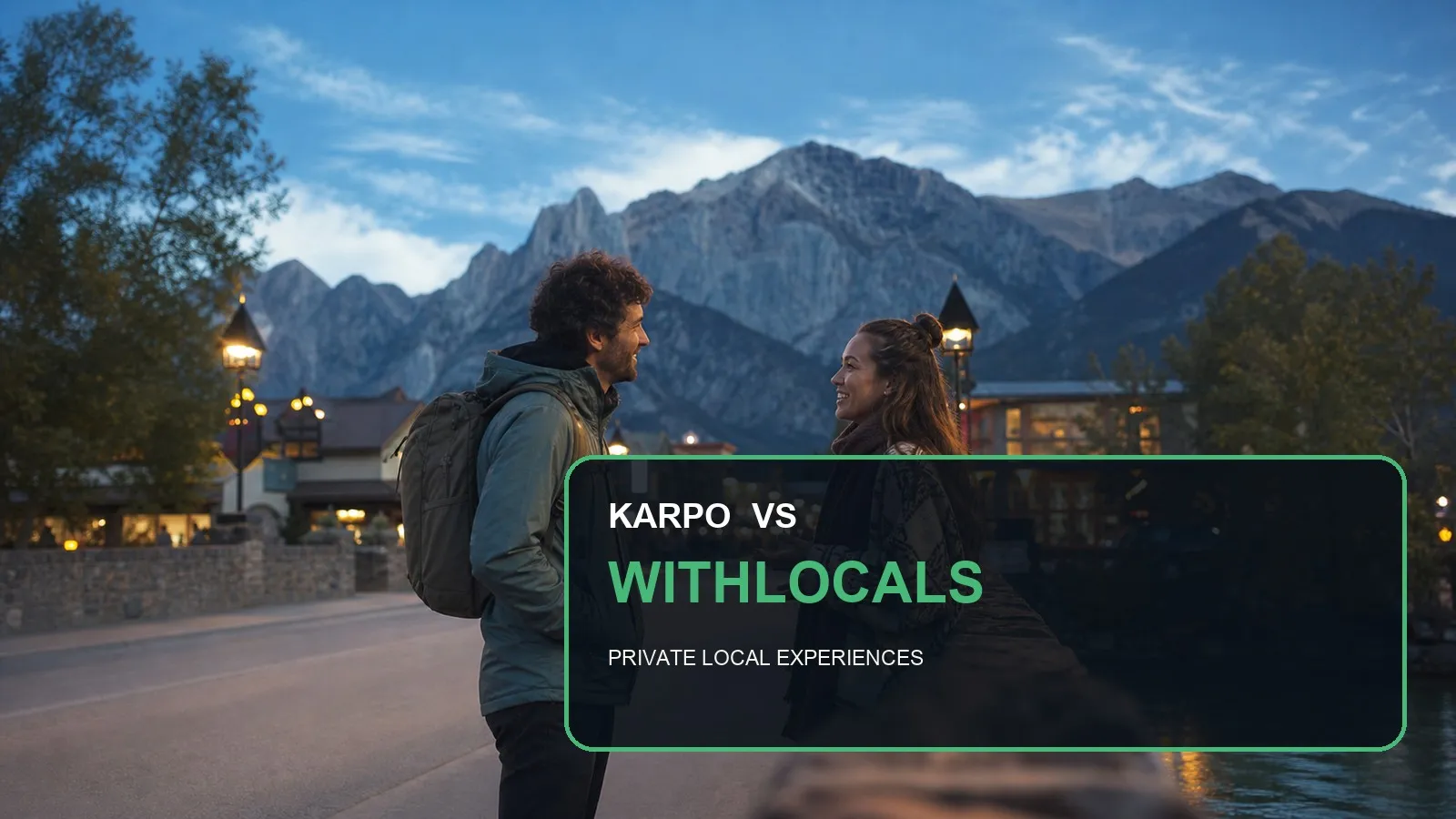 Karpo versus Withlocals in a photorealistic editorial city comparison.