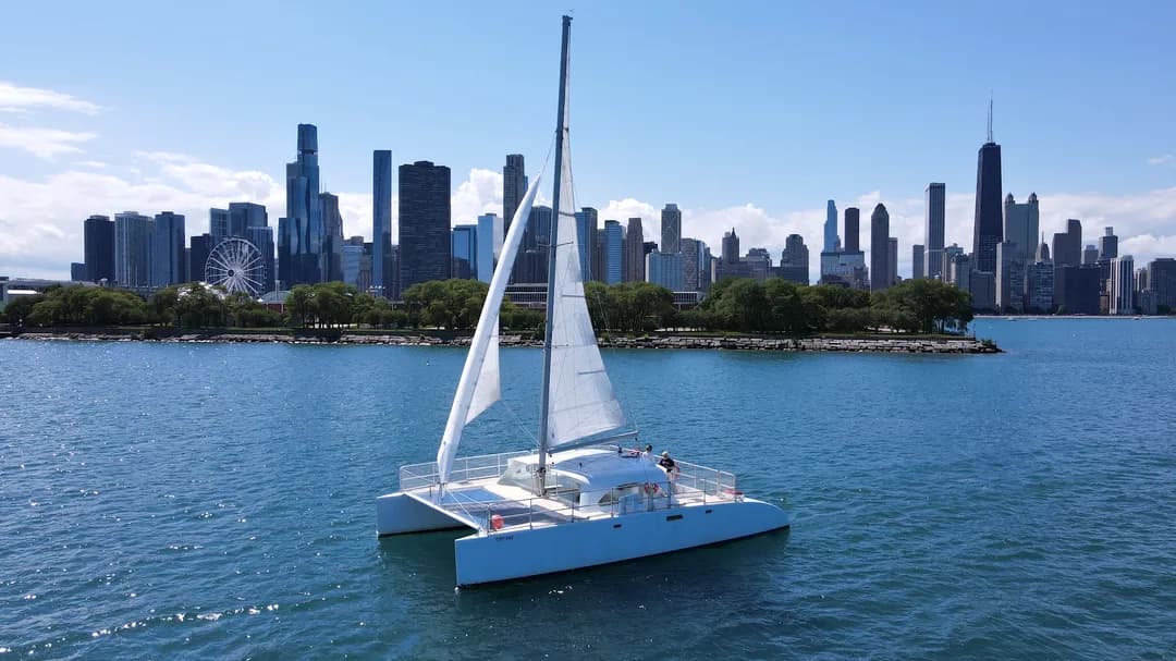 Lake Michigan Sunset Sail Before Navy Pier Lights
