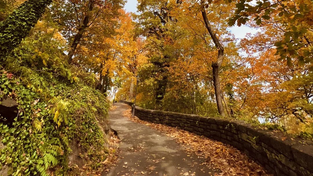 Fall Color and a Hudson River Sunset in Fort Tryon Park