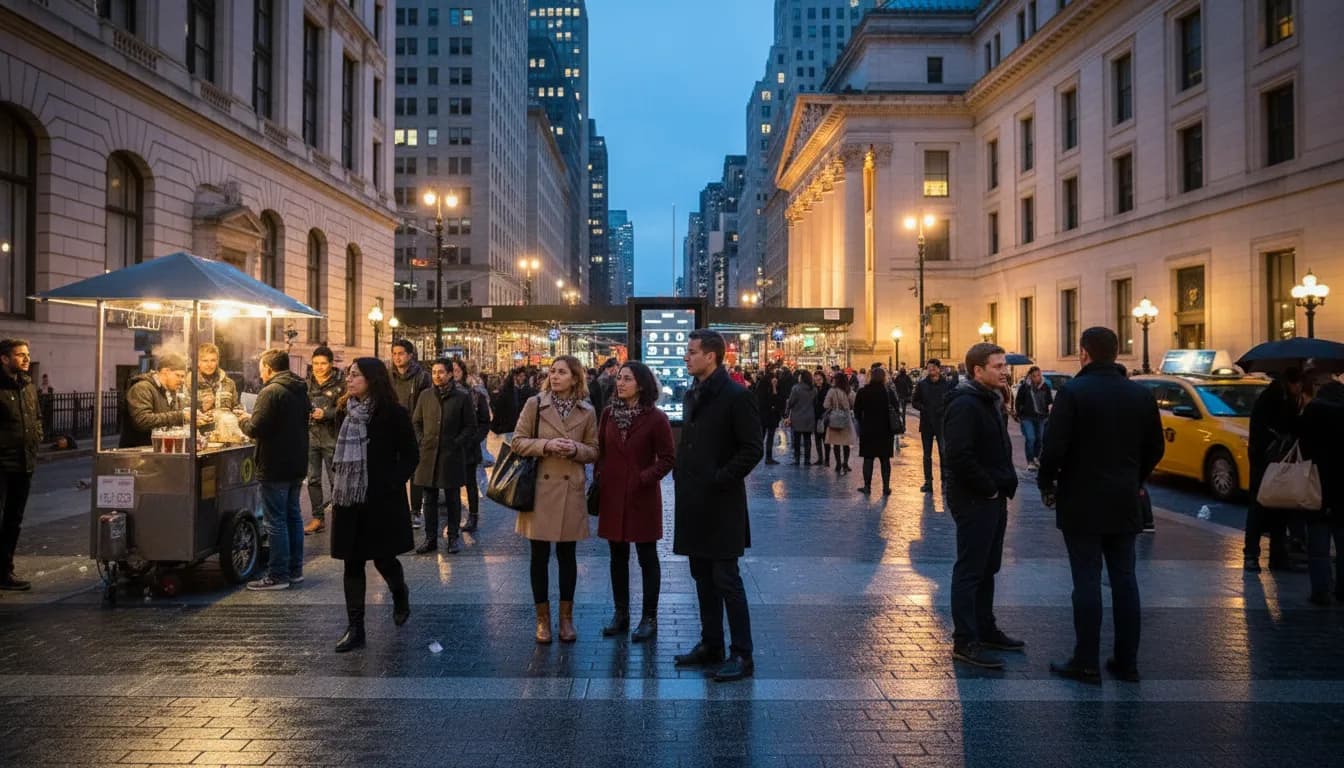 Anne Hathaway in NYC: A Practical Weekend Evening Route — photorealistic New York City editorial scene