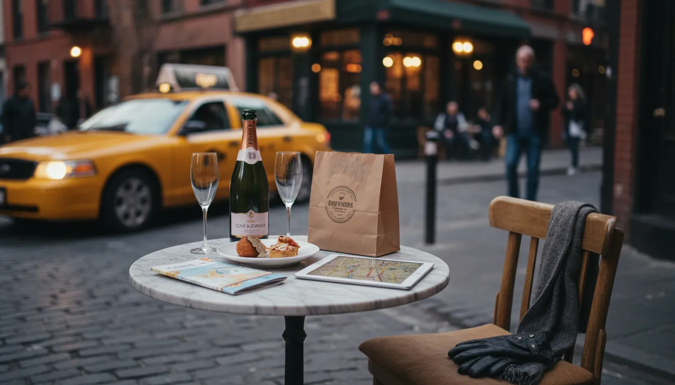 Brad Pitt in NYC: A Sophisticated Weekend Evening Backup Plan — photorealistic New York City editorial scene