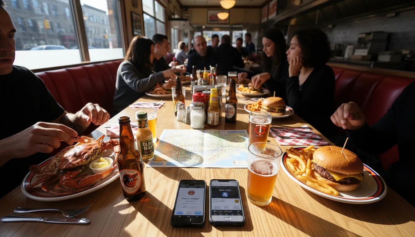 Practical city scene for Orioles vs Twins: NYC Restaurant Guide for Game Day Meals