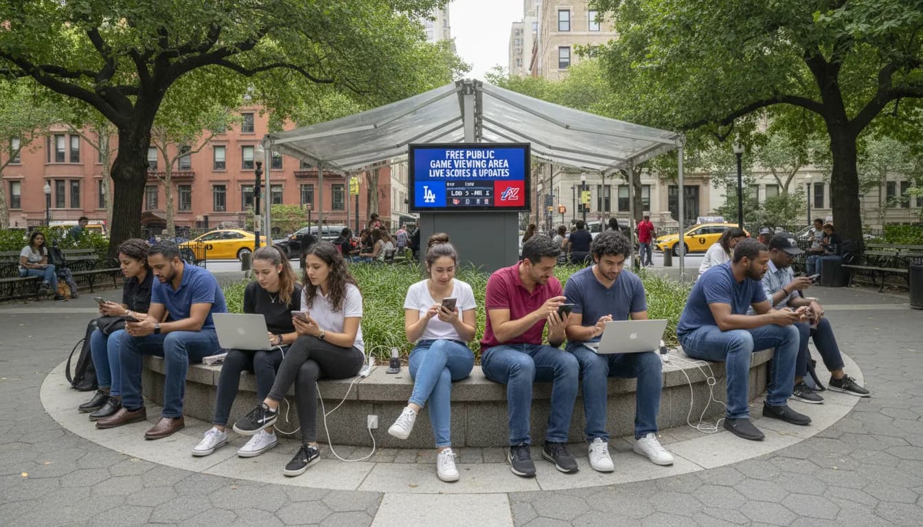 Practical city scene for Free Public Spaces to Follow Dodgers vs Diamondbacks in New York City
