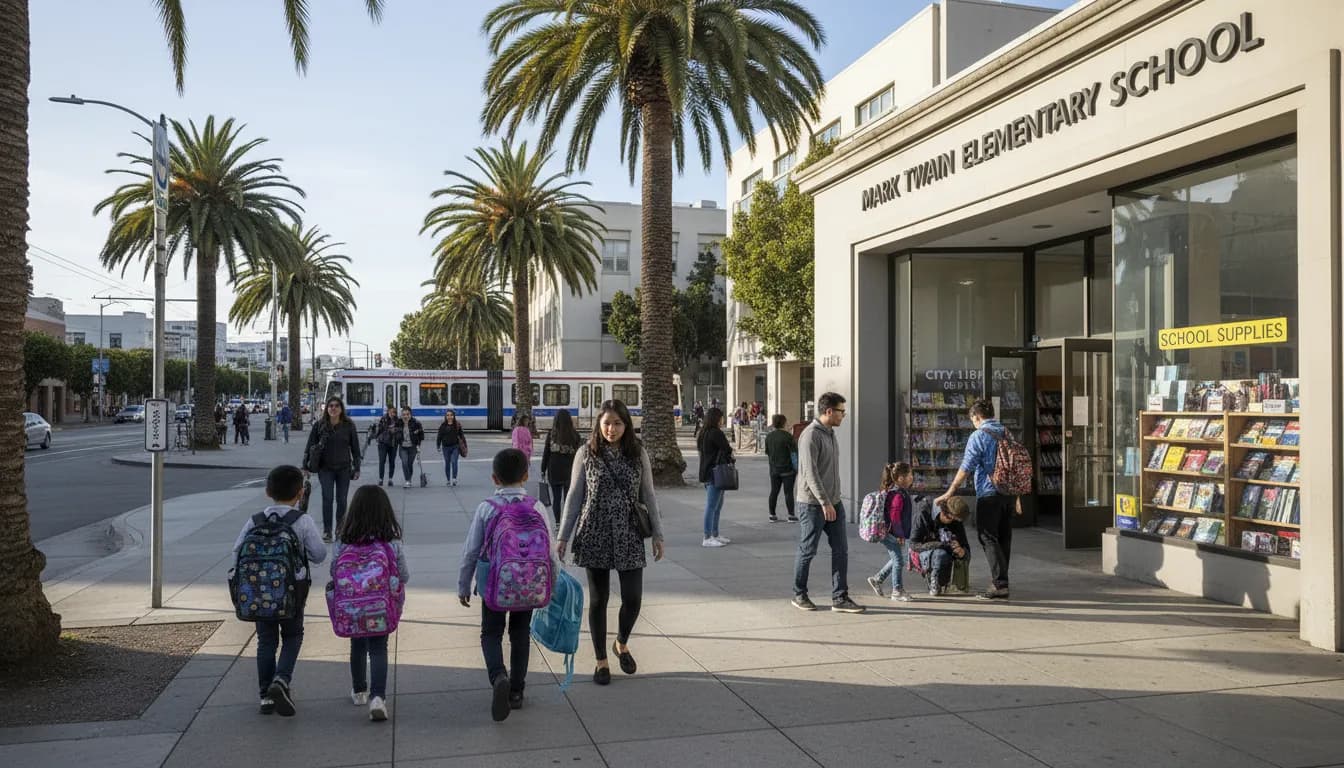 Practical city scene for San Francisco Back to School: Mark Twain Elementary School Area Resources