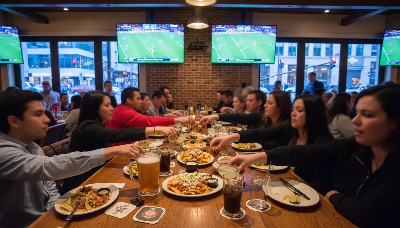 Soccer & Supper: San Francisco Restaurants for Guadalajara vs Dallas Game — photorealistic San Francisco editorial scene