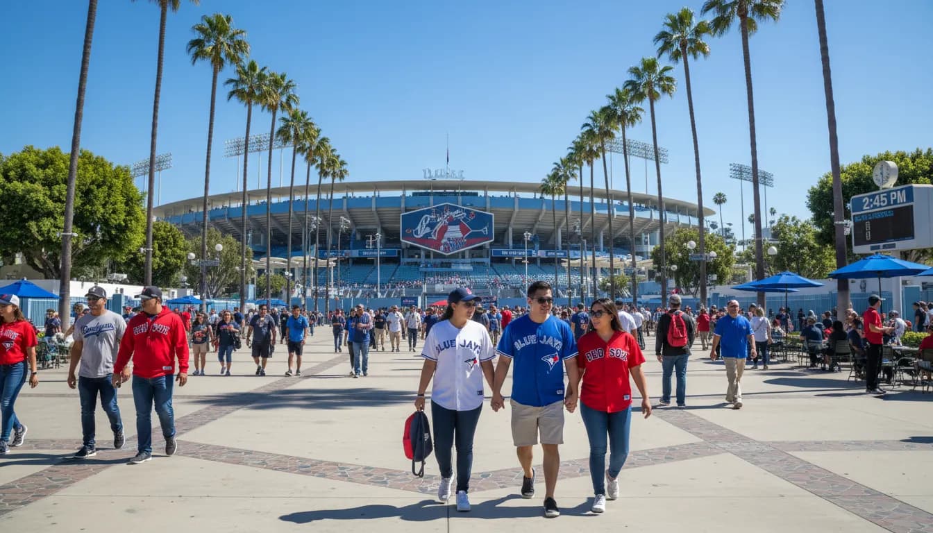 Practical city scene for Red Sox vs Blue Jays in Los Angeles: Your Weekend Sports Plan