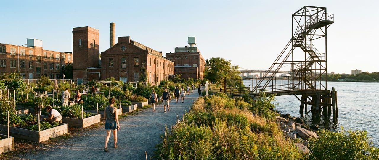 A Bike Ride Through Randall's Island at Low Tide - scene