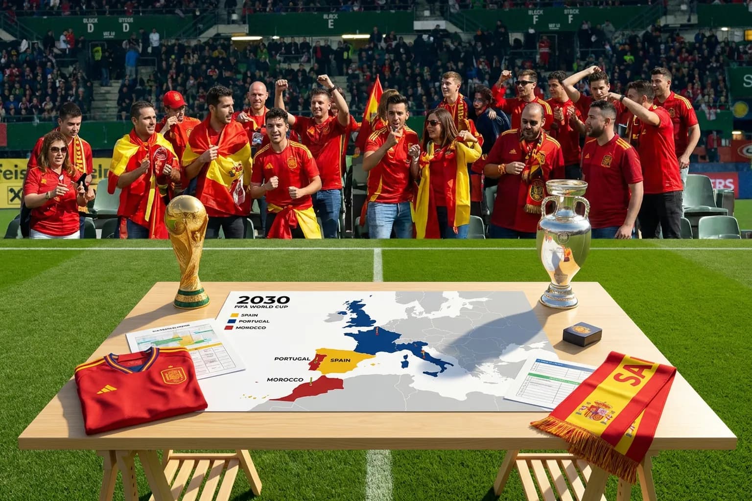 Bright World Cup match-day scene in East Rutherford · New York City · North America.