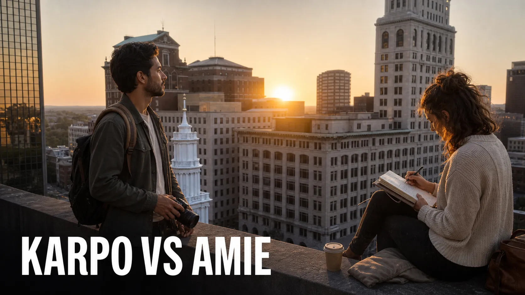 Karpo versus Amie in a photorealistic editorial comparison.