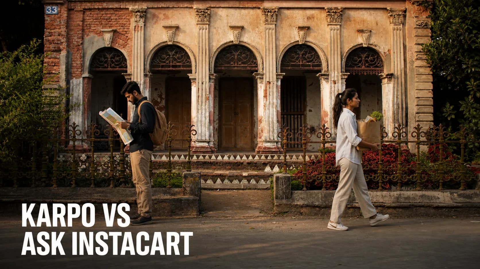 Karpo versus Ask Instacart in a photorealistic editorial comparison.