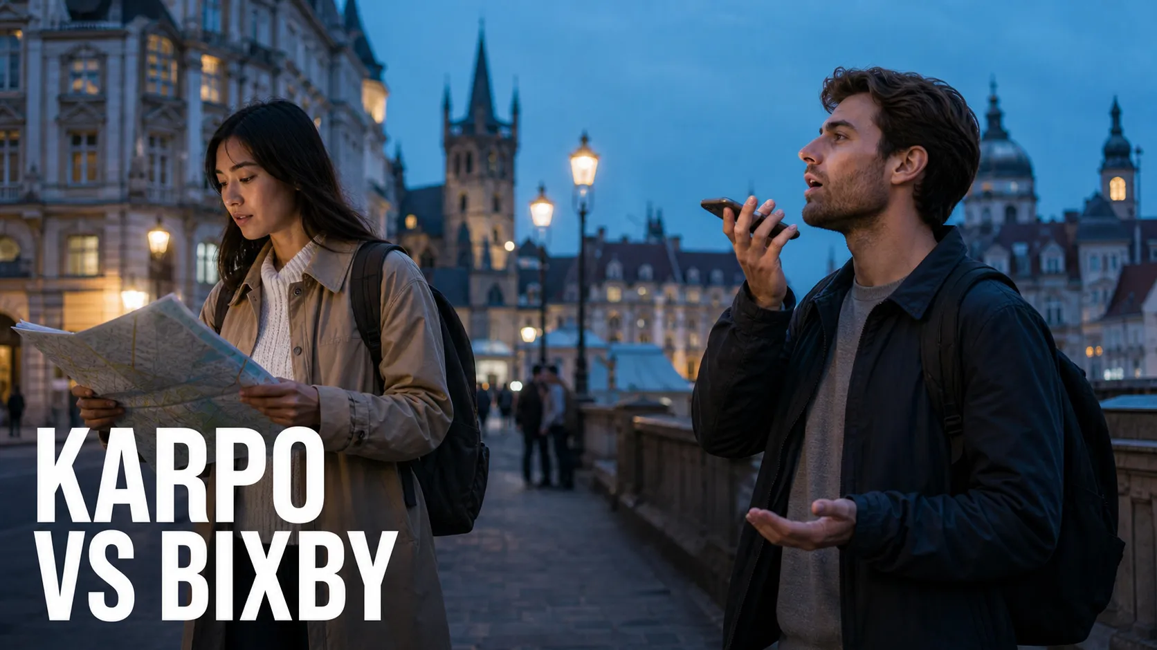 Karpo versus Bixby in a photorealistic editorial comparison.