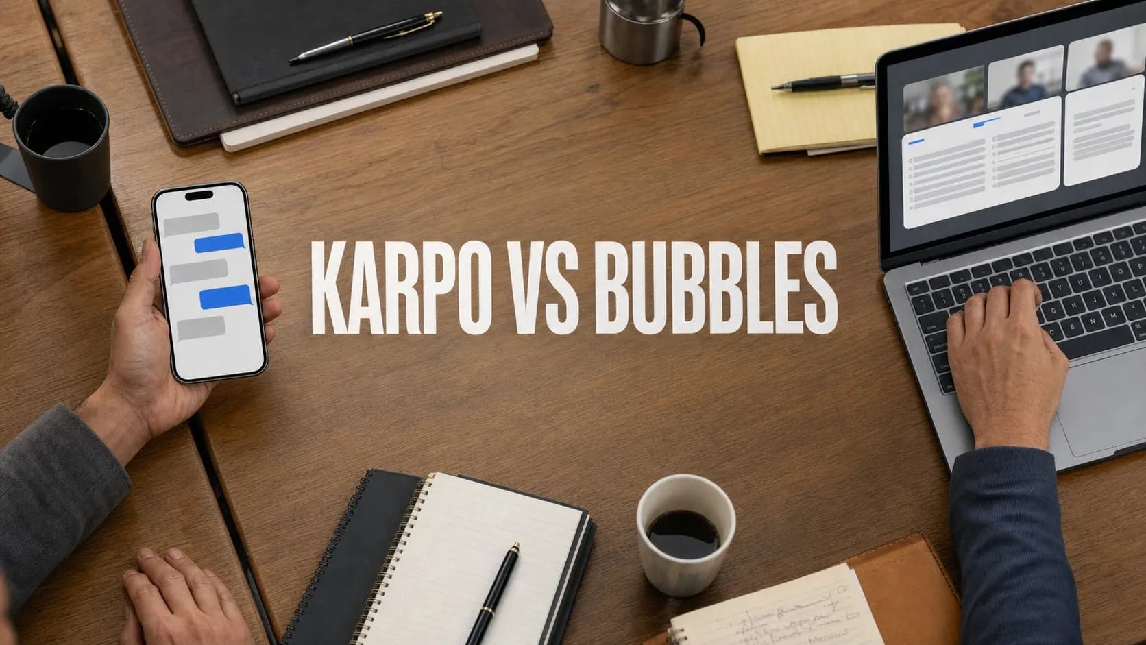 Photorealistic Karpo versus Bubbles comparison using a object tabletop composition