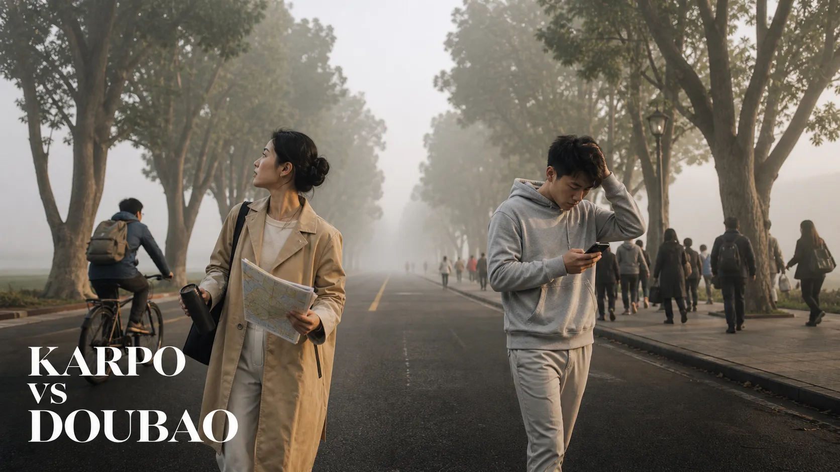 Karpo versus Doubao in a photorealistic editorial comparison.