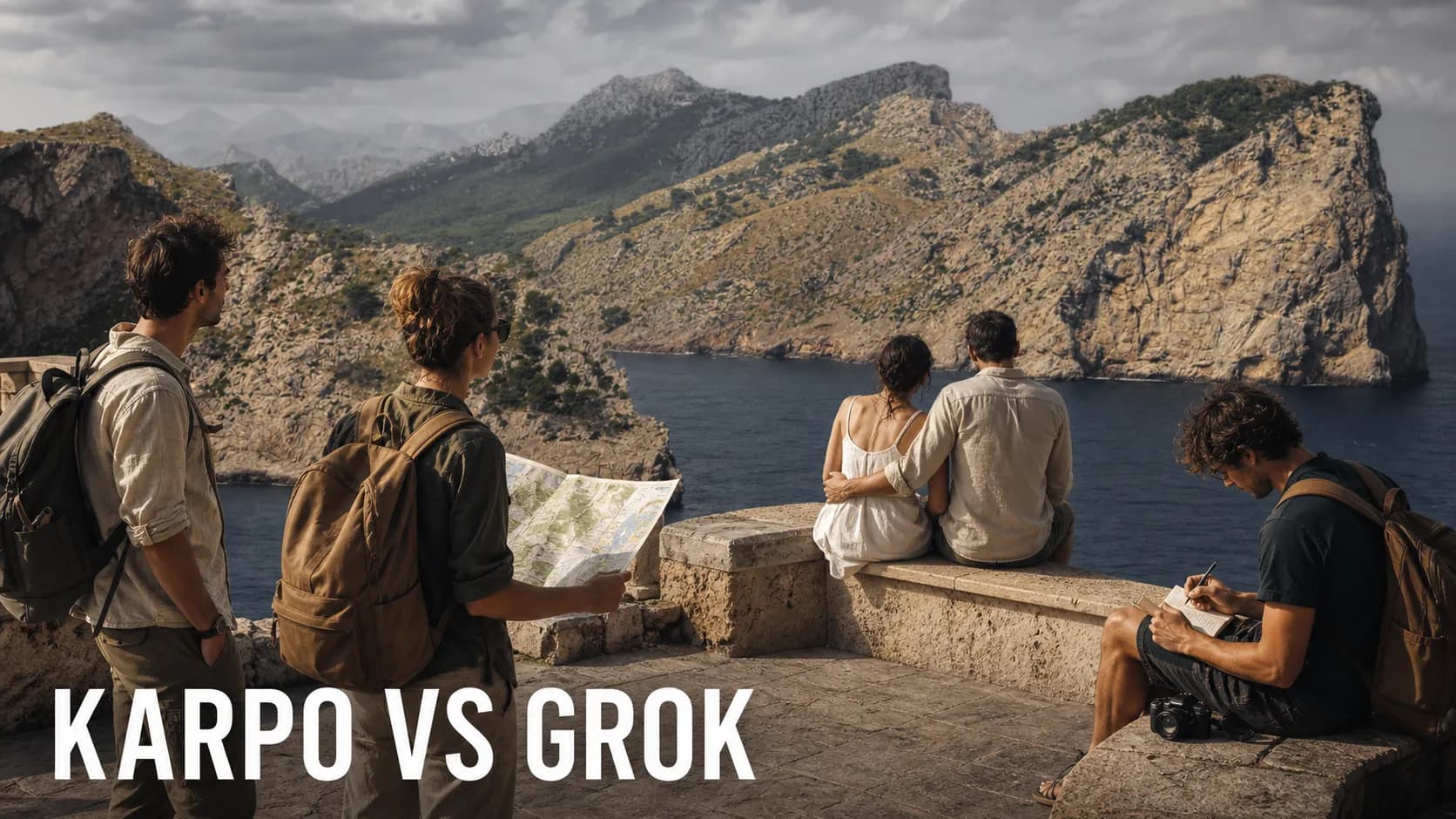 Karpo versus Grok in a photorealistic editorial comparison.