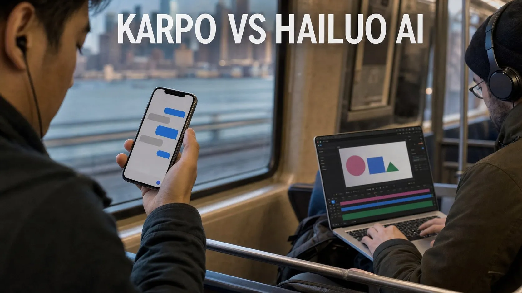 Photorealistic Karpo versus Hailuo AI comparison using a street transit composition