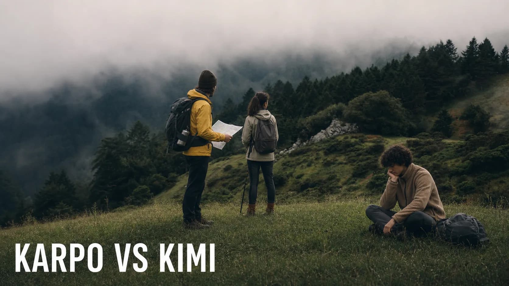 Karpo versus Kimi in a photorealistic editorial comparison.