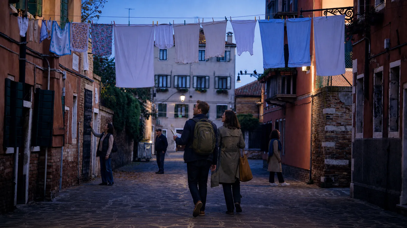 Photorealistic scene showing Karpo coordinating the wider day around Knapsack.
