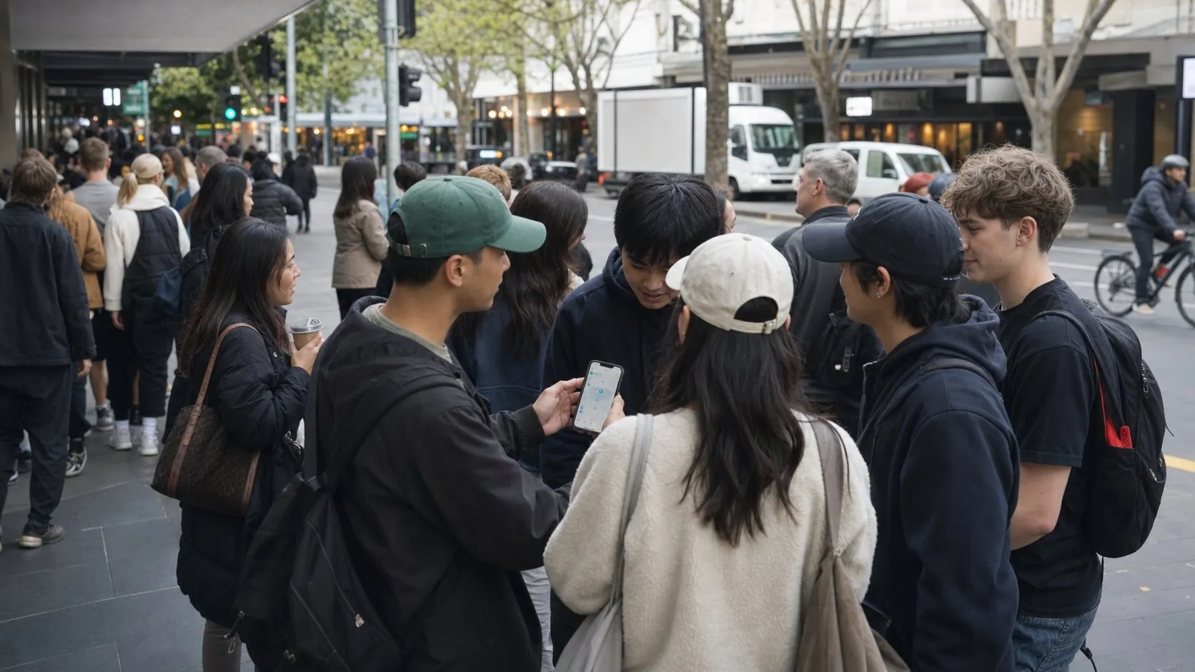 A real city moment showing Karpo helping someone act after using Komo AI