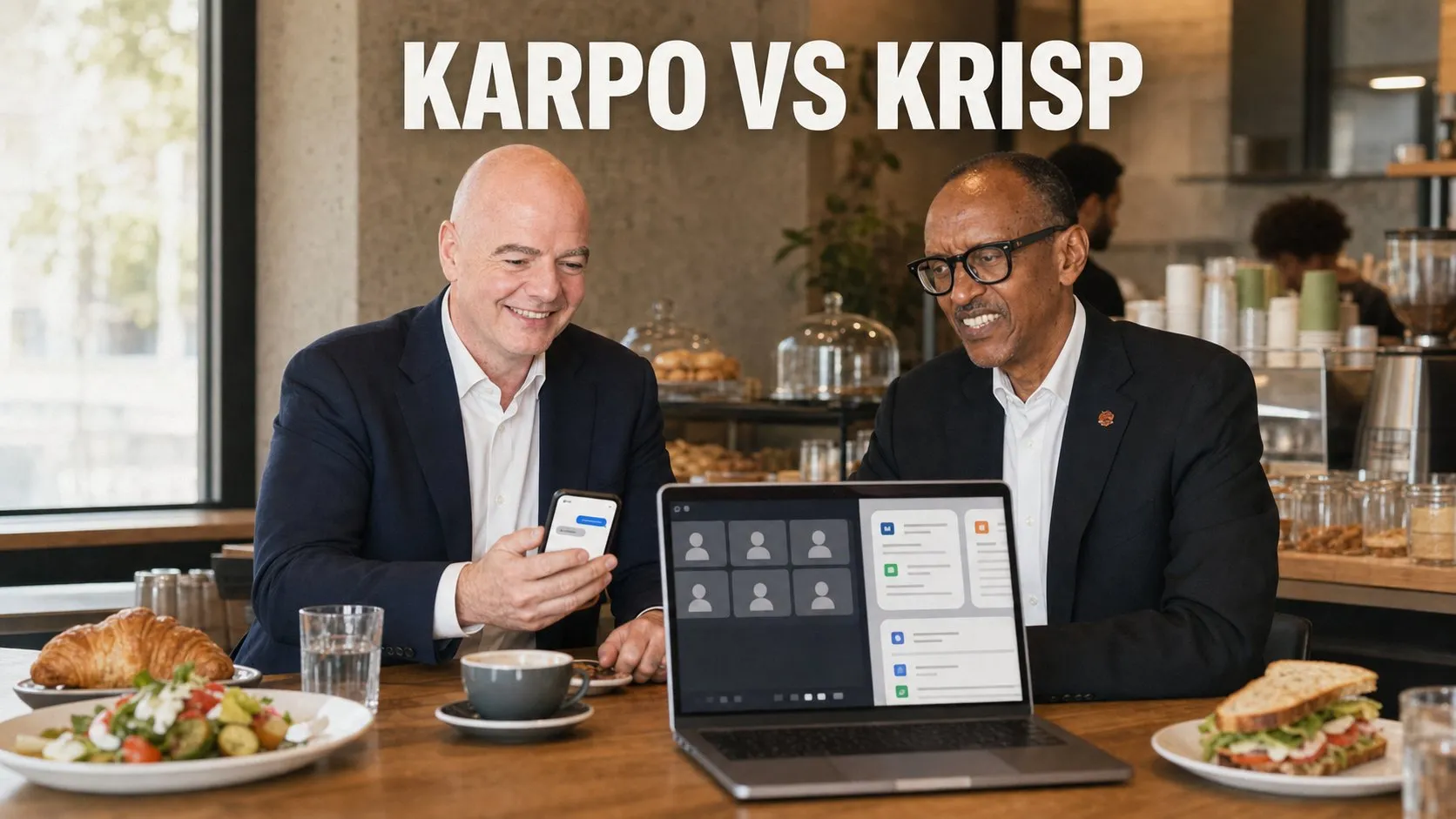 Photorealistic Karpo versus Krisp comparison using a interior counter composition