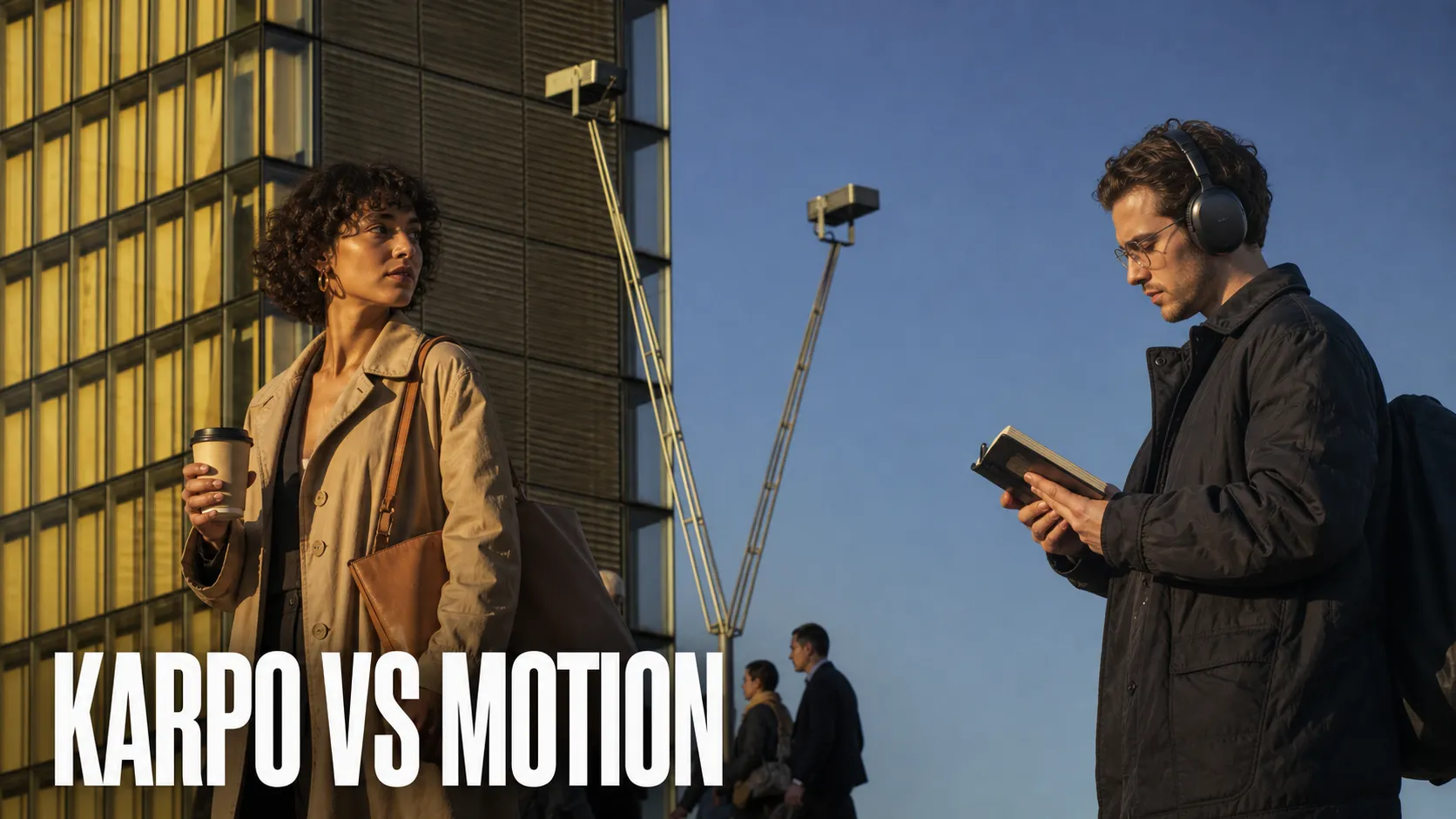 Karpo versus Motion in a photorealistic editorial comparison.