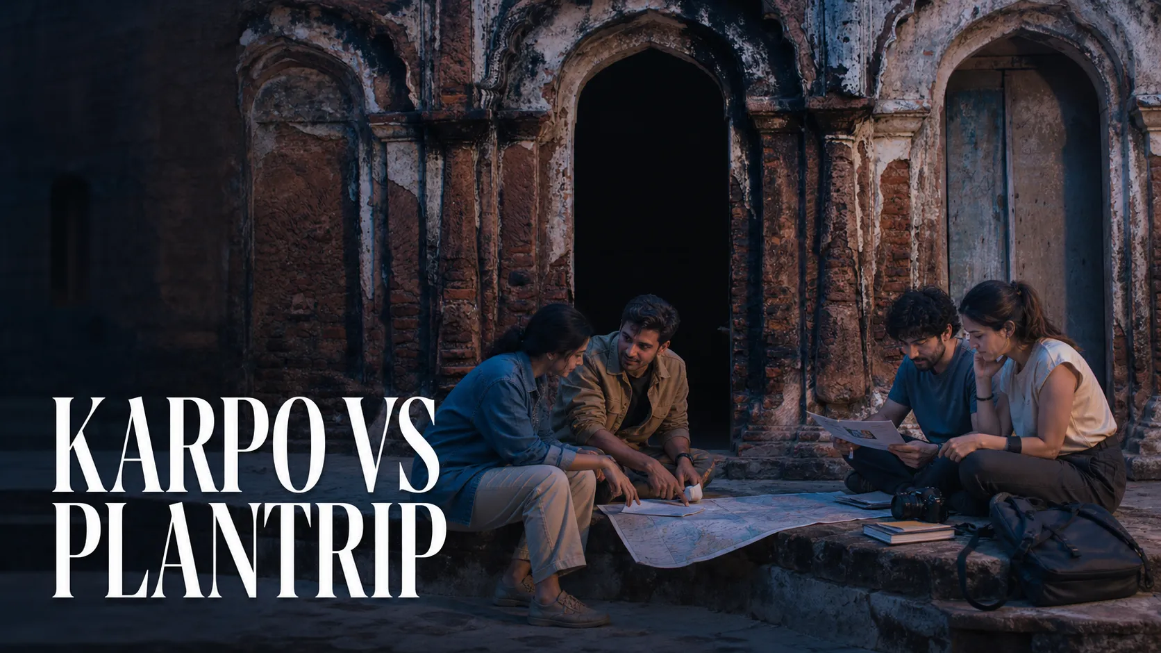 Karpo versus PlanTrip in a photorealistic editorial comparison.