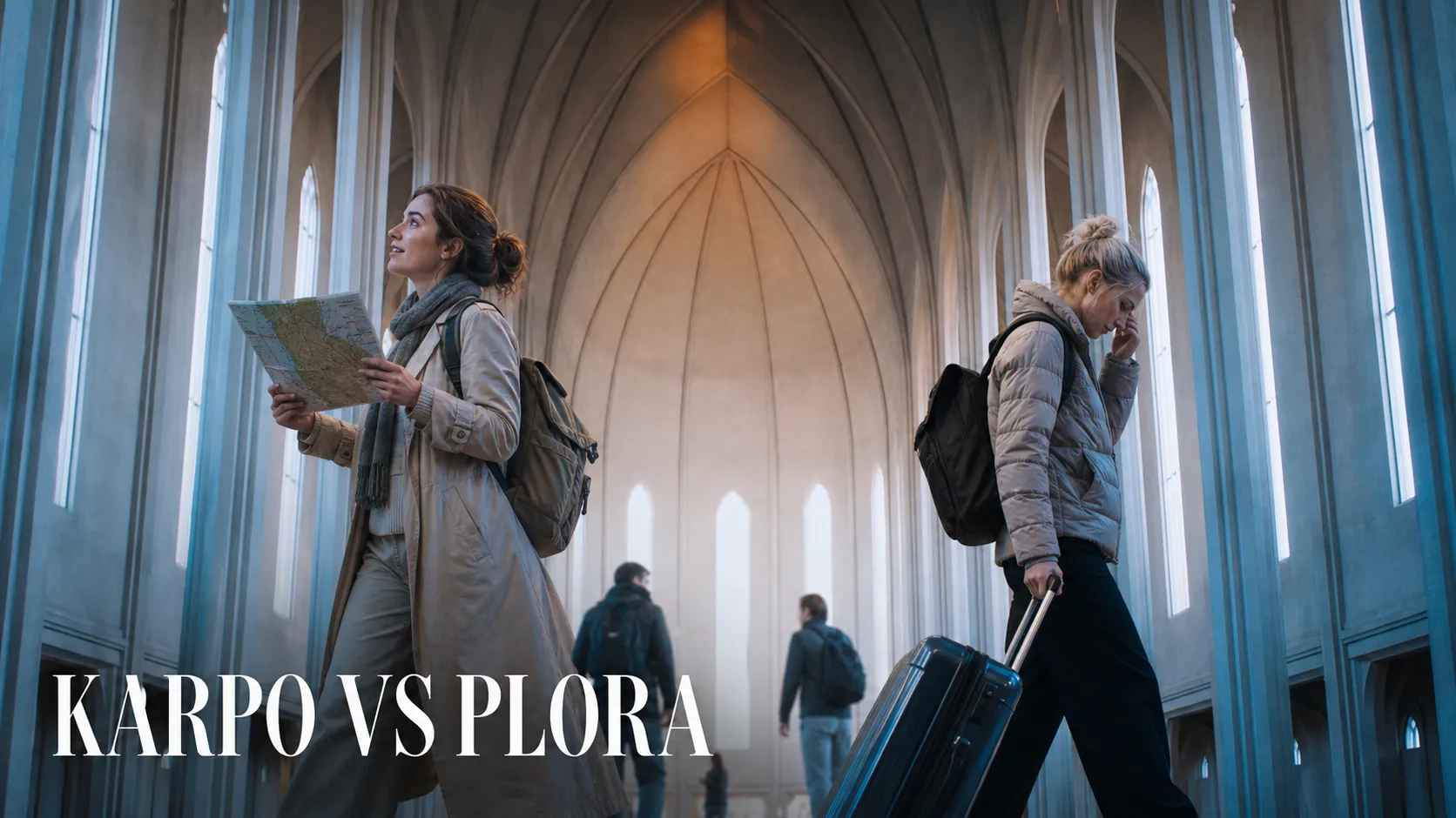 Karpo versus Plora in a photorealistic editorial comparison.
