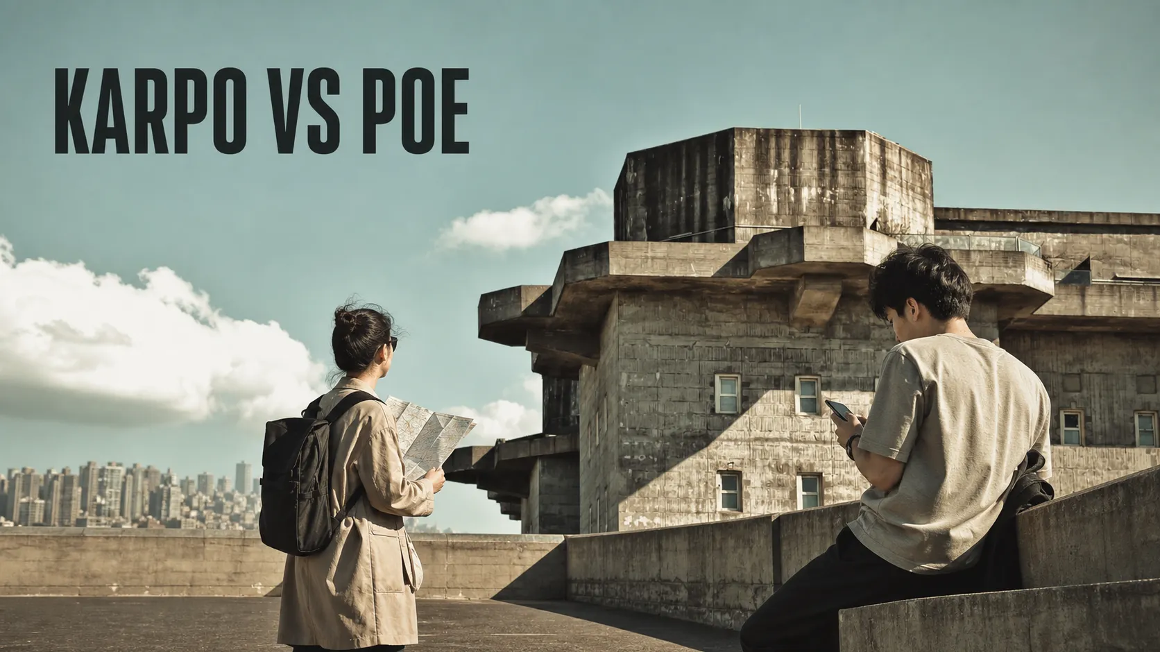 Karpo versus Poe in a photorealistic editorial comparison.