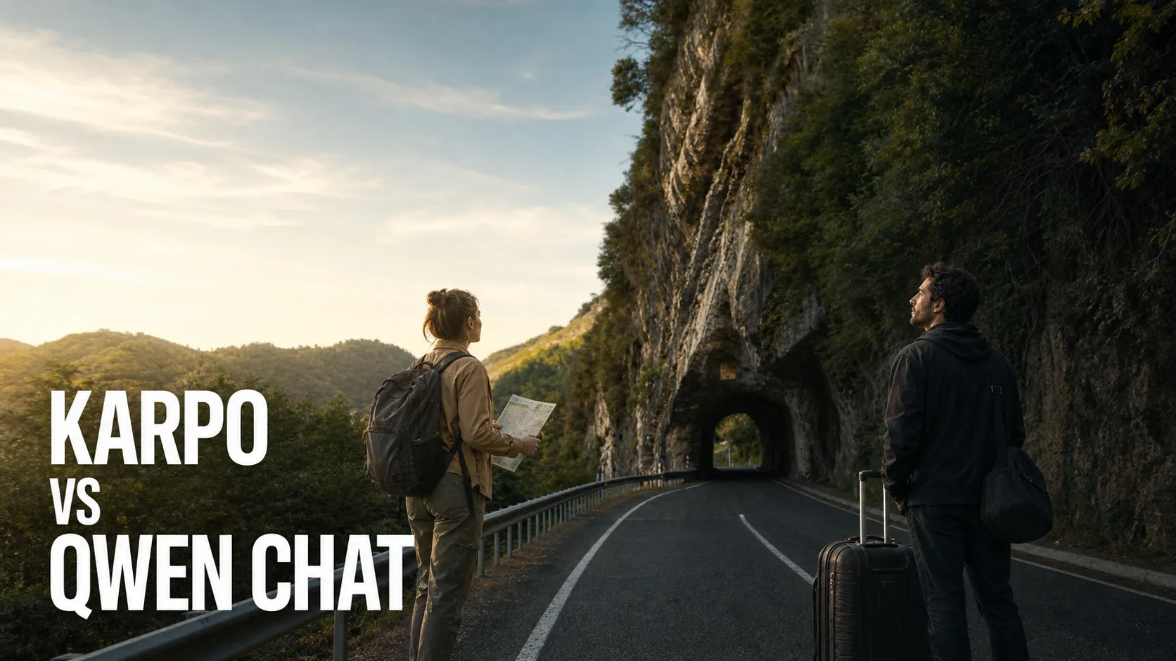 Karpo versus Qwen Chat in a photorealistic editorial comparison.