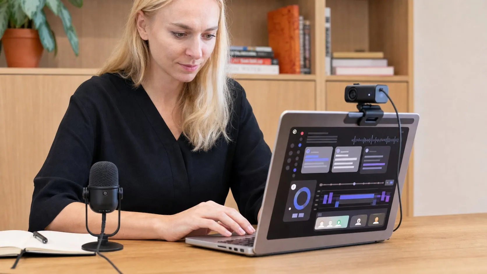 A photorealistic AI meeting assistant work moment showing where Read AI fits before a city decision