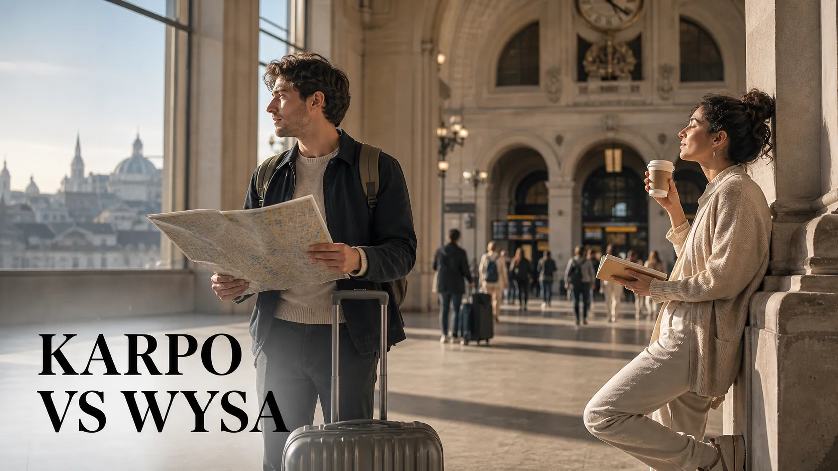 Karpo versus Wysa in a photorealistic editorial comparison.