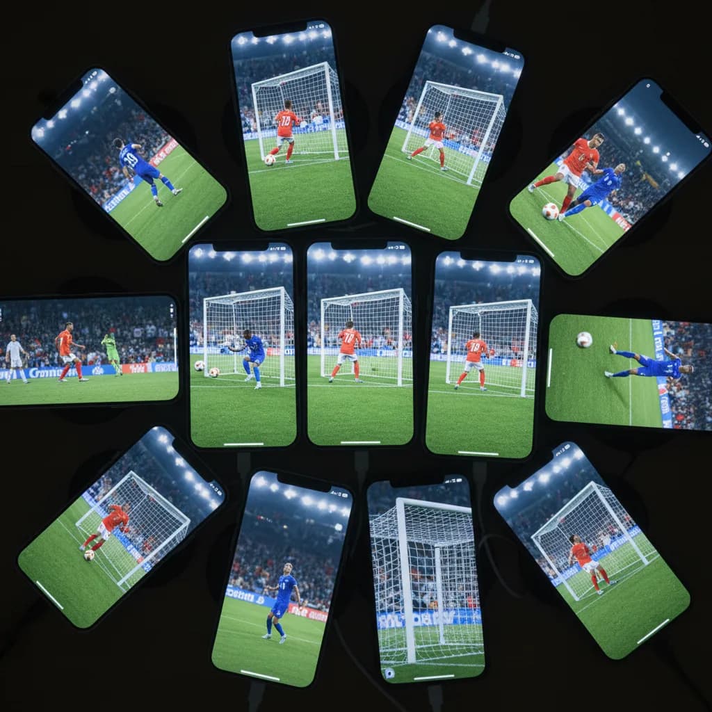 AI detection software analyzes a soccer video on a laptop