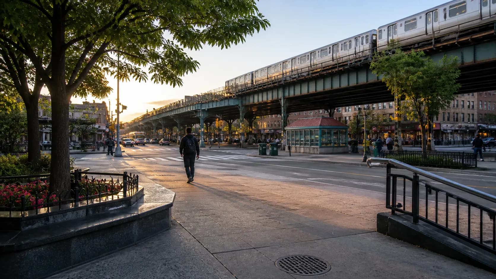 Realistic city scene for A Low-Friction NYC Route Around freddie freeman?