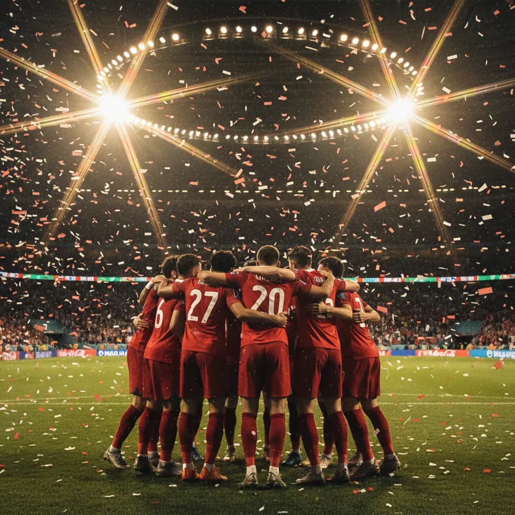 A player sprints explosively down the wing during a World Cup night match