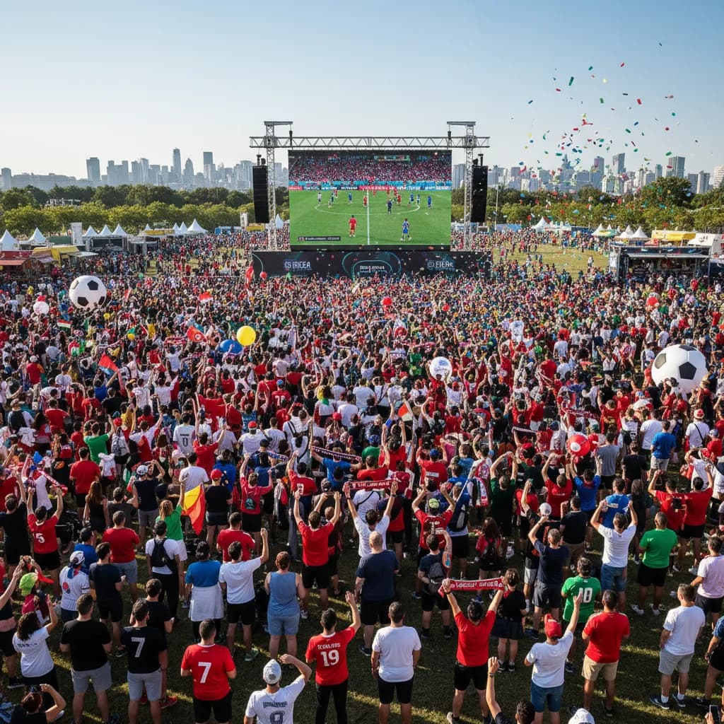 American fans cheering a soccer match in a packed sports bar during World Cup 2026