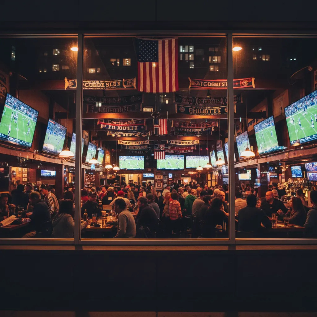 Referee's offside flag on the pitch representing America's most-searched soccer rule