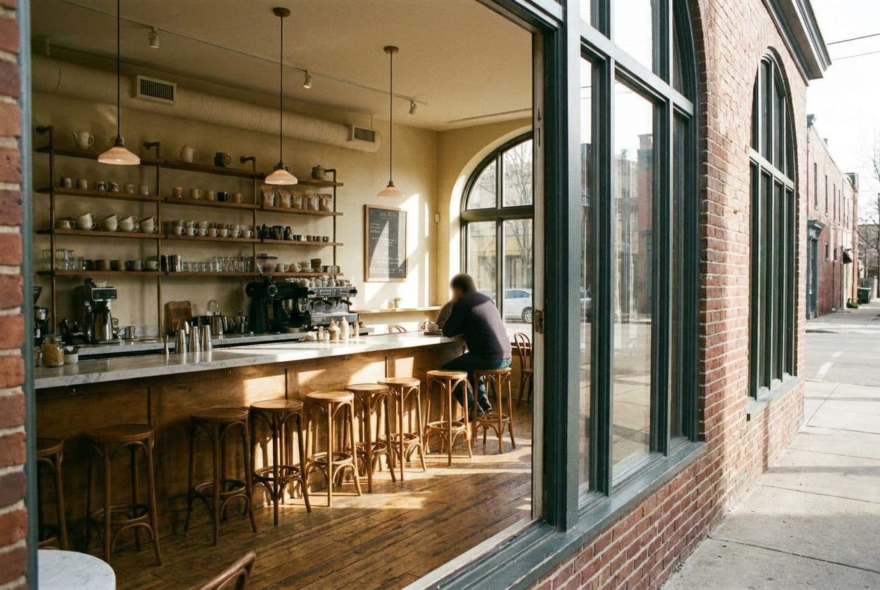 A Morning Espresso at the Marble Counter in Fort Greene Before the Neighborhood Wakes - scene