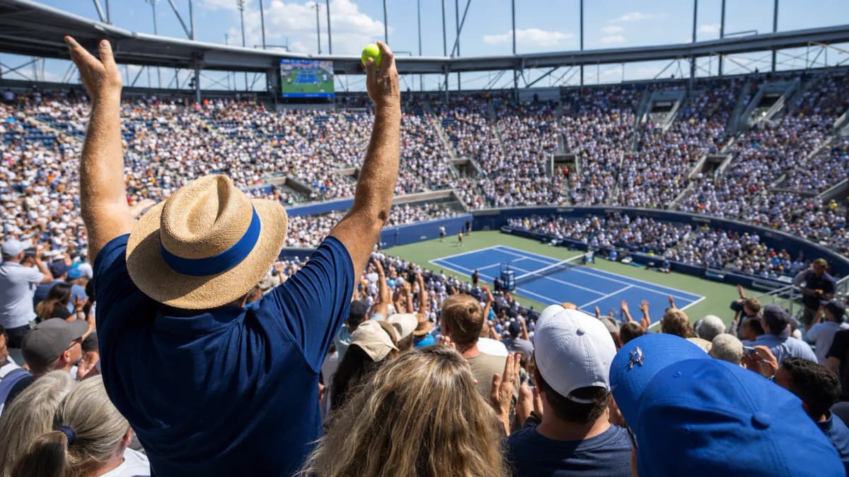 Bright US Open tennis atmosphere illustrating Andrey Rublev’s Forehand Pressure Could Break Open New York Matches.