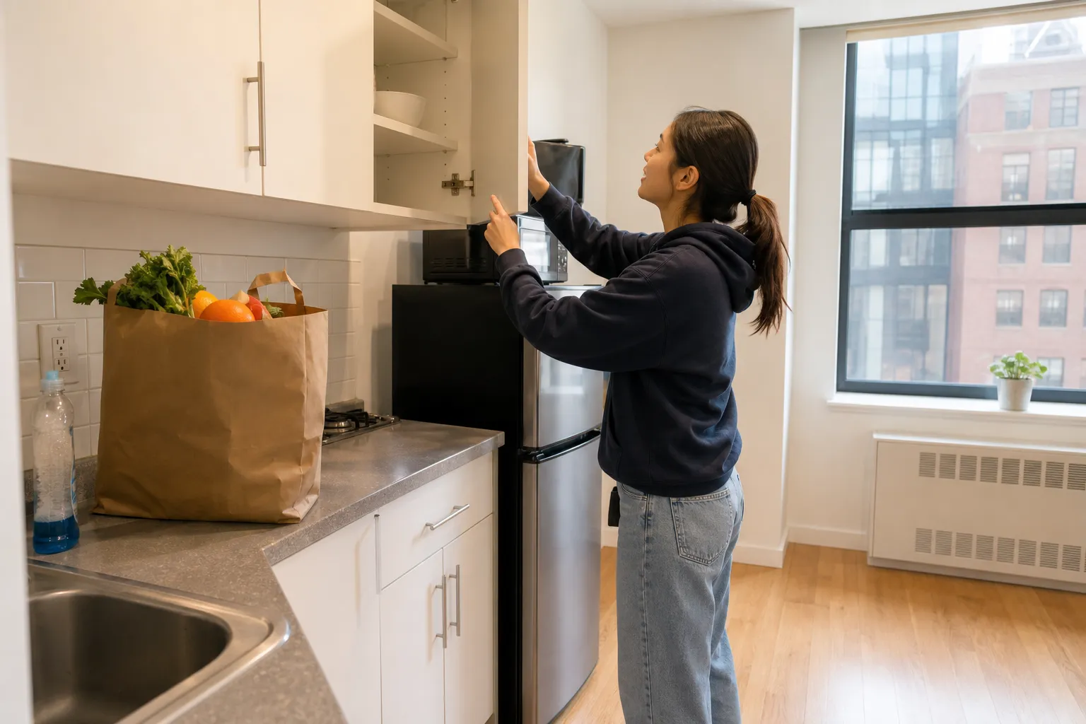 Compact Kips Bay studio kitchen inspection