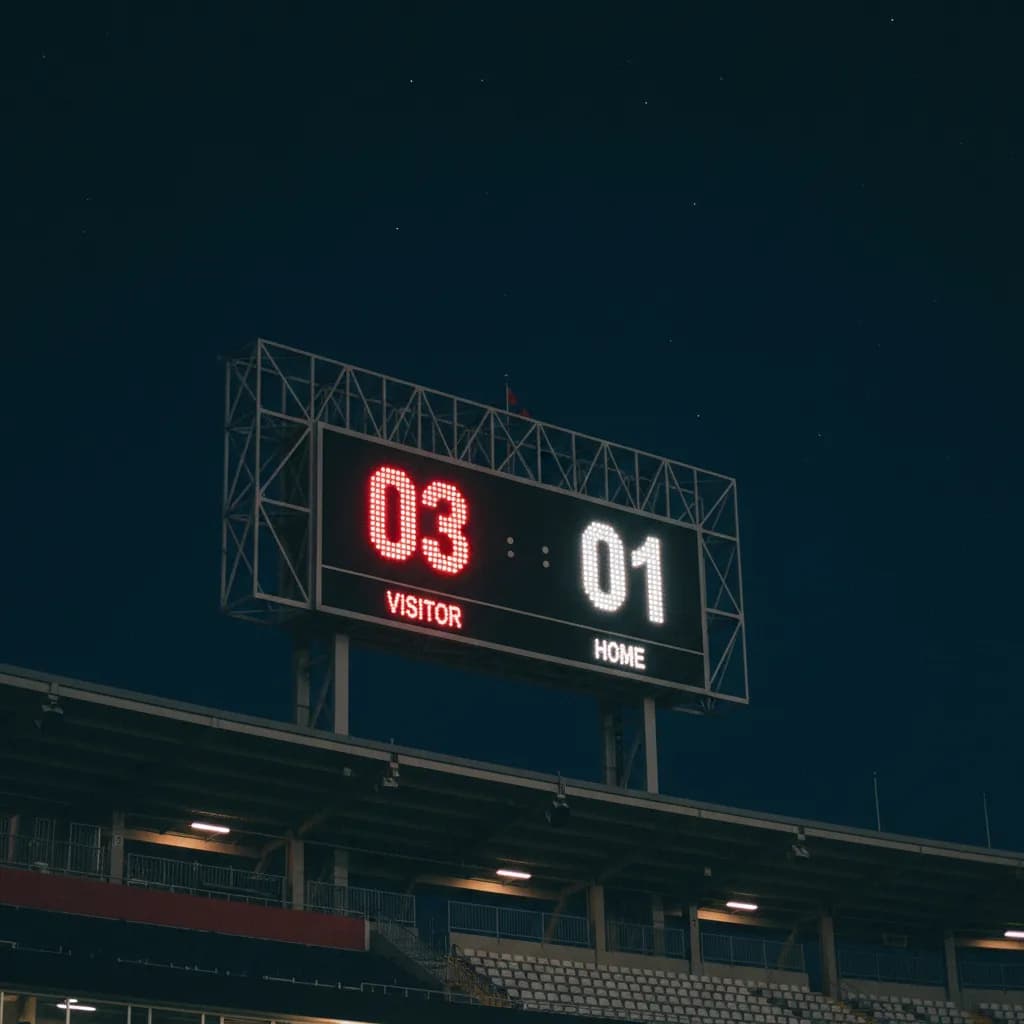 Three soccer balls arranged in a triangle on the center circle representing the comeback goals