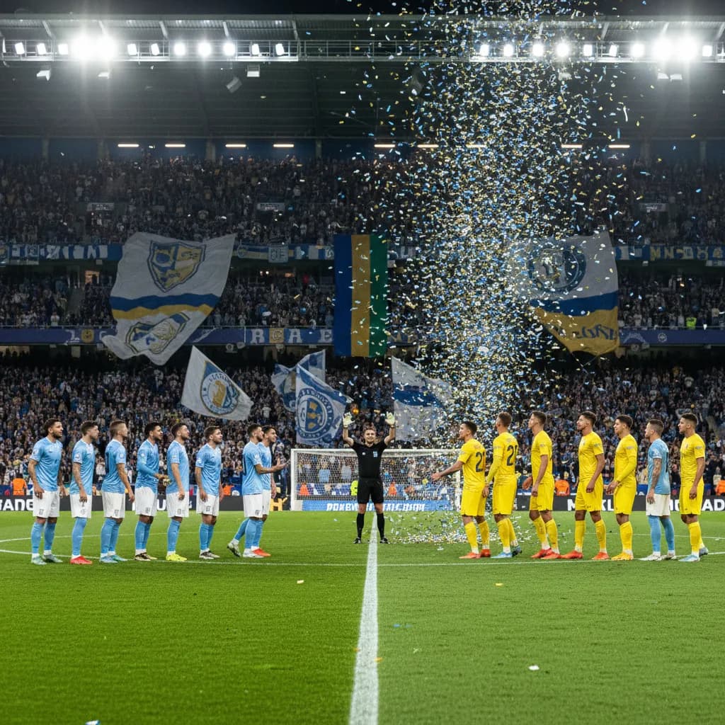 A split crowd of Argentina and Brazil fans in a packed Miami stadium