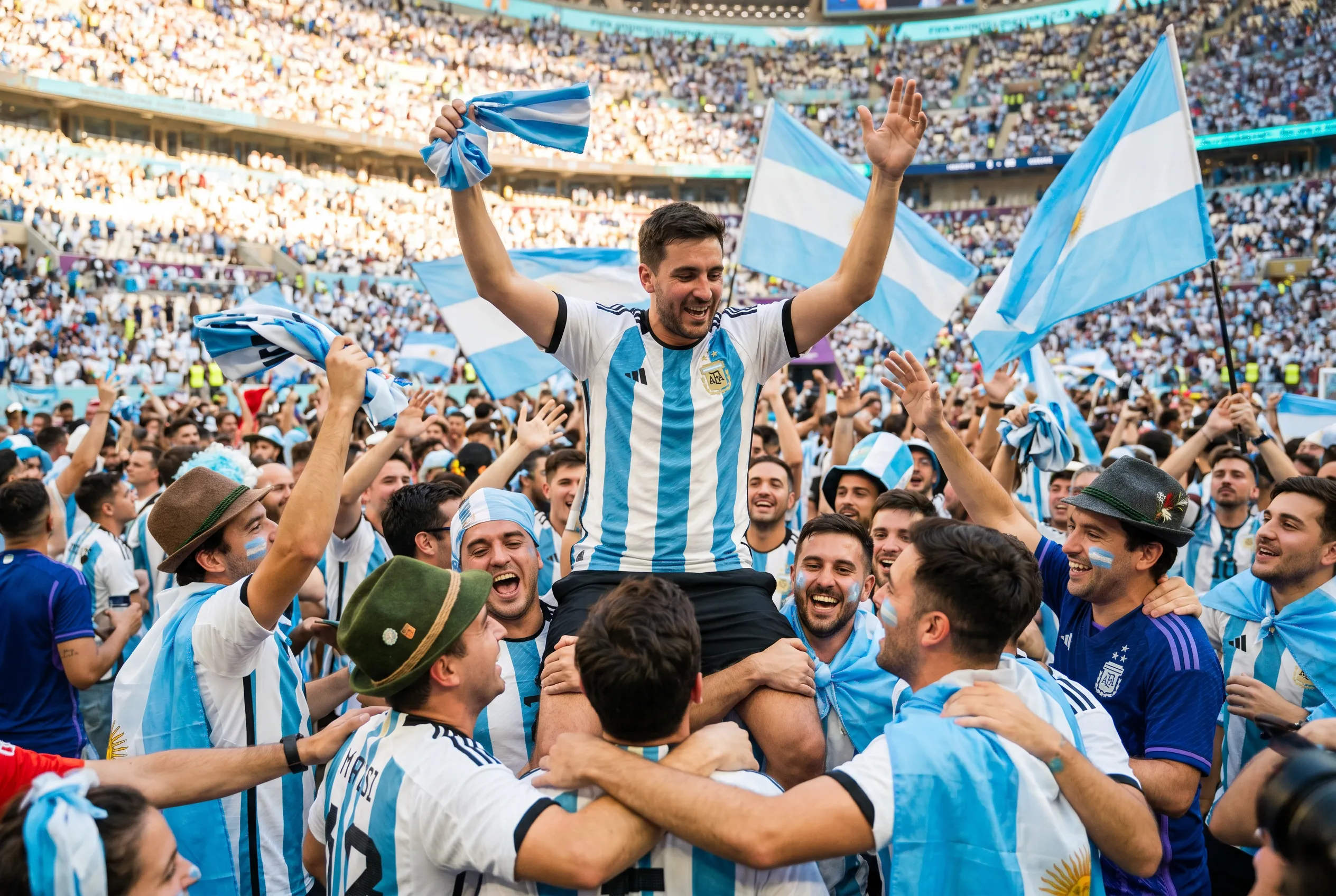World Cup supporters navigating Kansas City during match day.