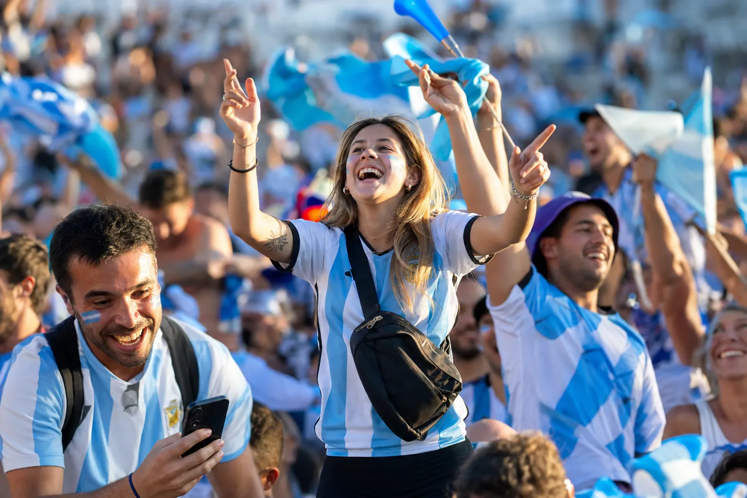 World Cup supporters navigating Dallas · Atlanta · Miami · Kansas City during match day.