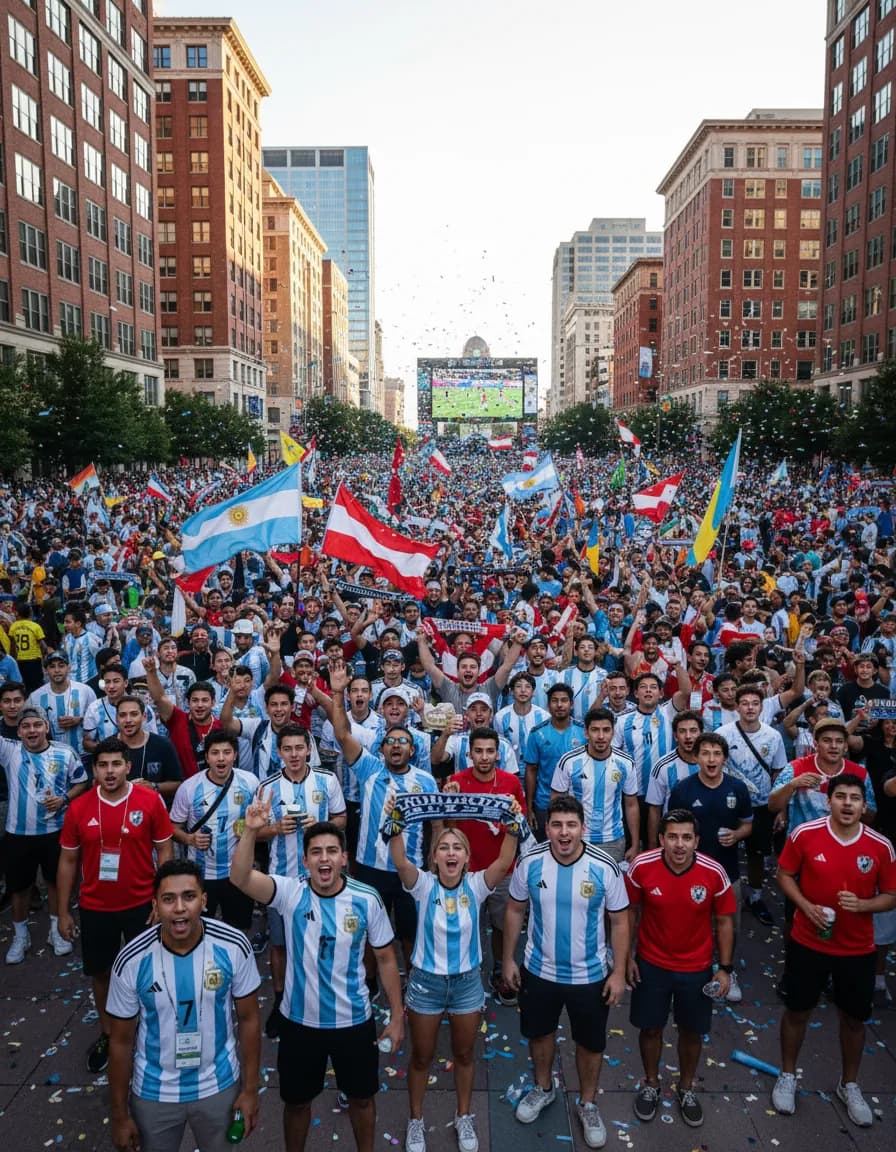 Argentina and Austria World Cup fans in Atlanta