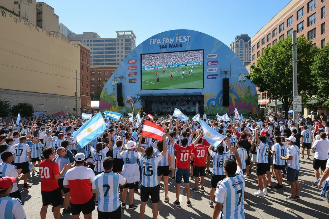 Bright public fan atmosphere for Argentina and Austria in Atlanta