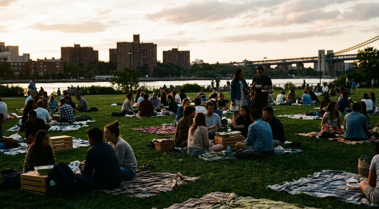 Argentina vs Iceland on a Free Astoria Lawn Night - scene